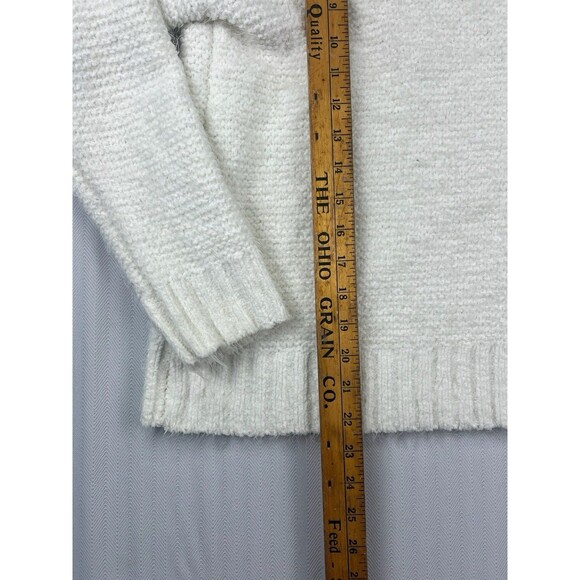 Fuzzy Mock Neck Sweater Lou & Gray White Womens M Soft Comfortcore Minimalist - Picture 5 of 6